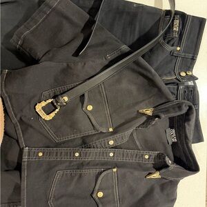 Versace Jeans Couture Black Women's Jeans with Gold Hardware